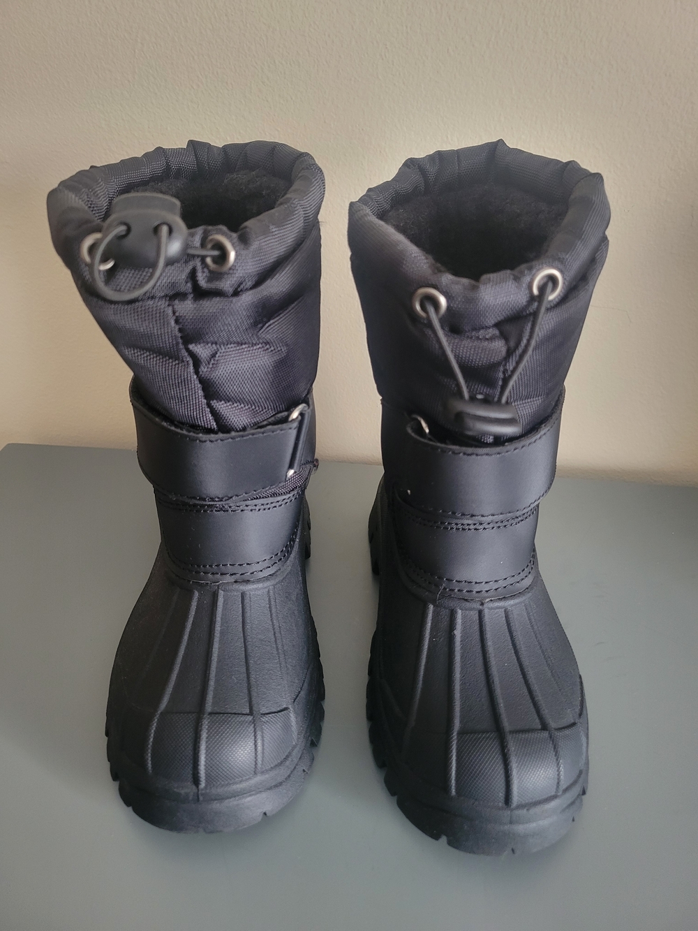 Kids Black Winter Boots - Durable Tread